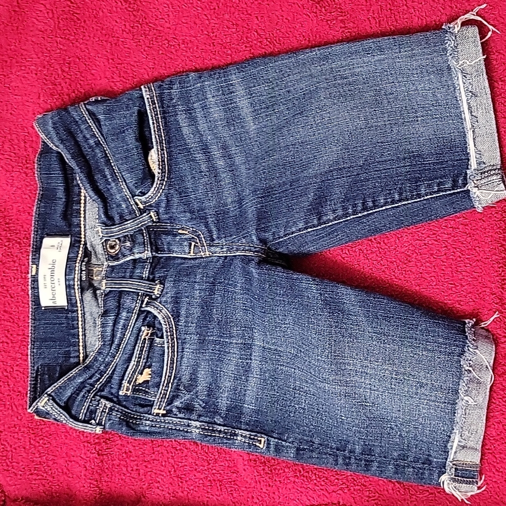 Girl's Abercrombie Rolled Blue Jean Shorts
